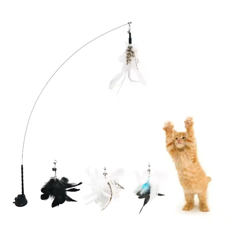 Interaktiv Kattleksak med Fjädrar – Håll Din Katt Aktiv & Glad