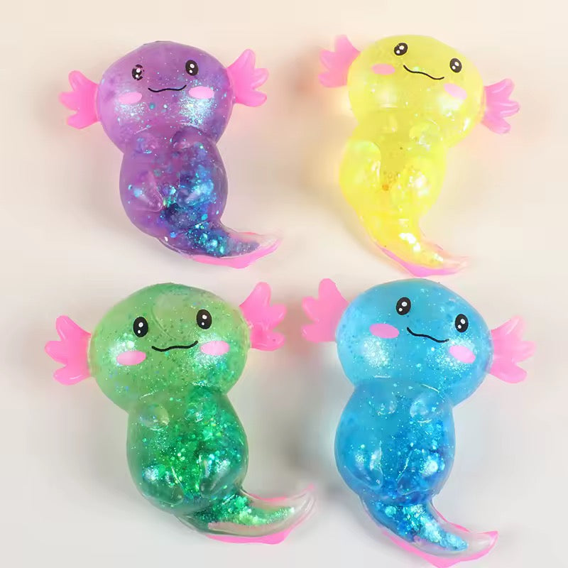 Glow Axolotl Stressleksak – Glittrig & Lugnande-1