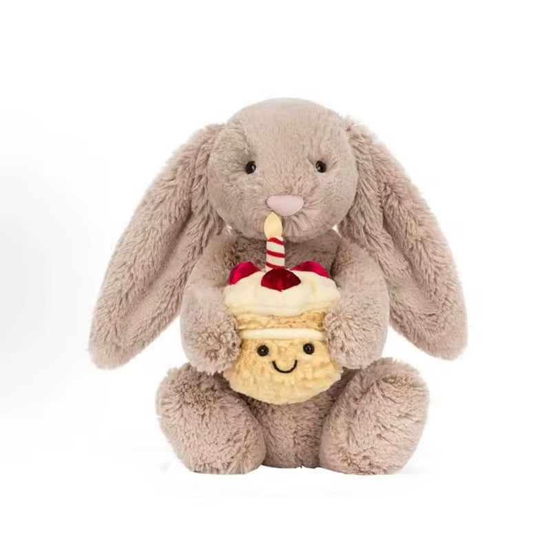 Jelly Cat Rabbit Plush Gosedjur Kanin med Tårta – Söt & Perfekt Present-1