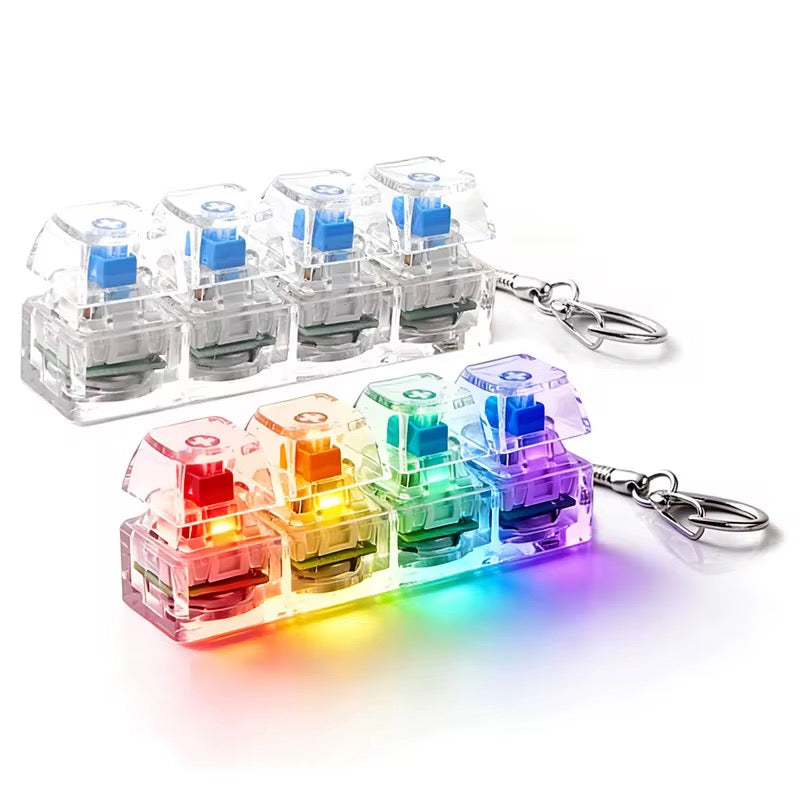LED Click Fidget Nyckelring – Stressleksak med RGB Ljus