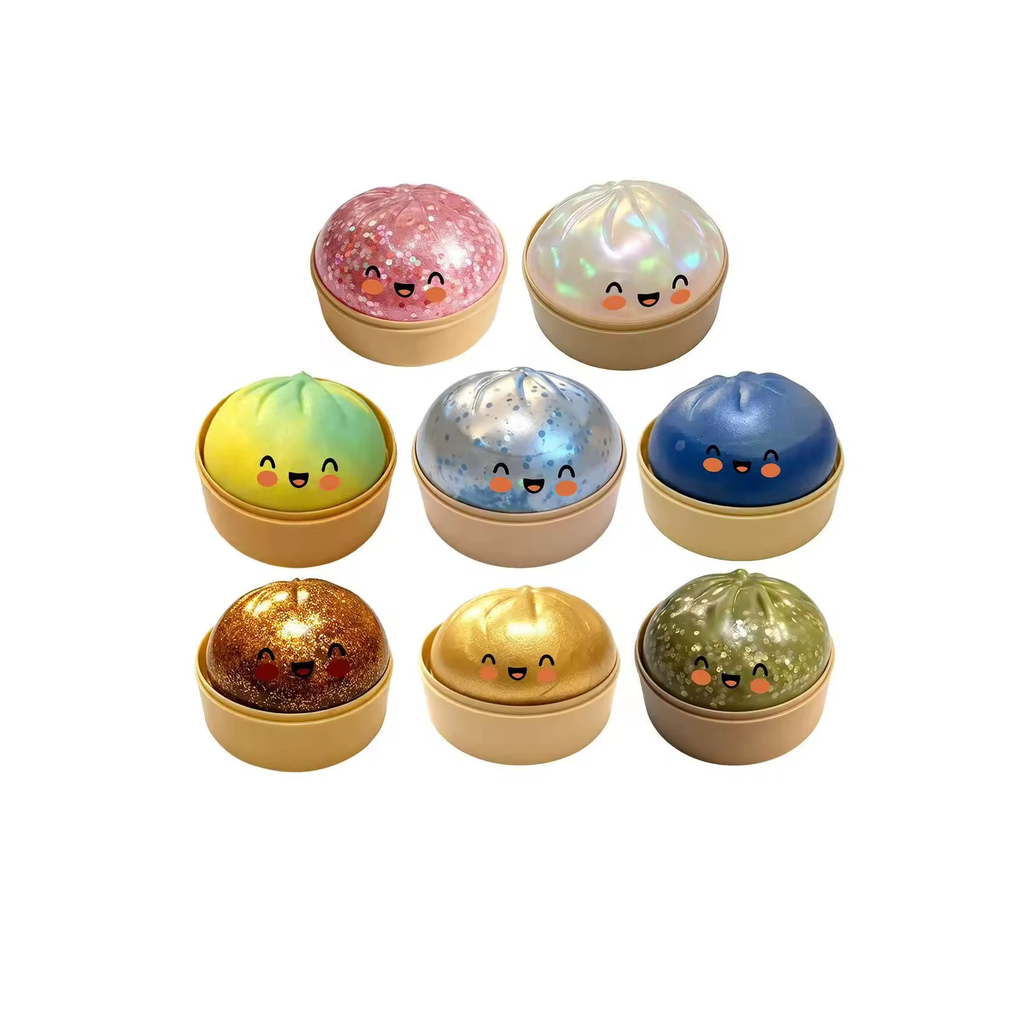 Squishy Dumpling Set – Fidget Toys med Glitter (9-pack)