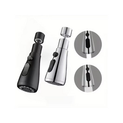 360° - 720° Vridbart Kranmunstycke  – 3-läges Spray & Stråle – Silver/Svart-1