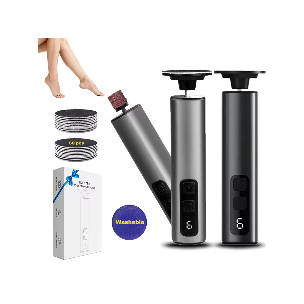 Elektrisk Fotfil & Förhårdnadsborttagare – Uppladdningsbar Pedikyrmaskin med 60 Sliprondeller