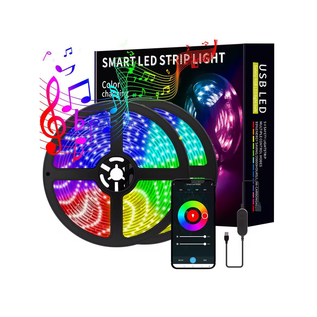 LED Strip RGB – Flexibel LED-list för Stämningsbelysning (USB)